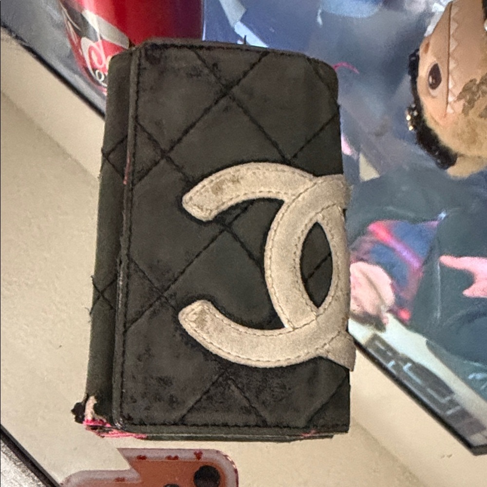 Chanel Black Quilted key case